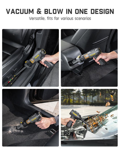 Fanttik Slim V9 Mix with 4-in-1 attachments enables versatile vacuuming and blowing.