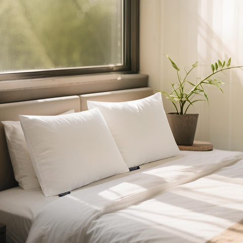 Farm To Home pillow with GRS and OCS certification marks.