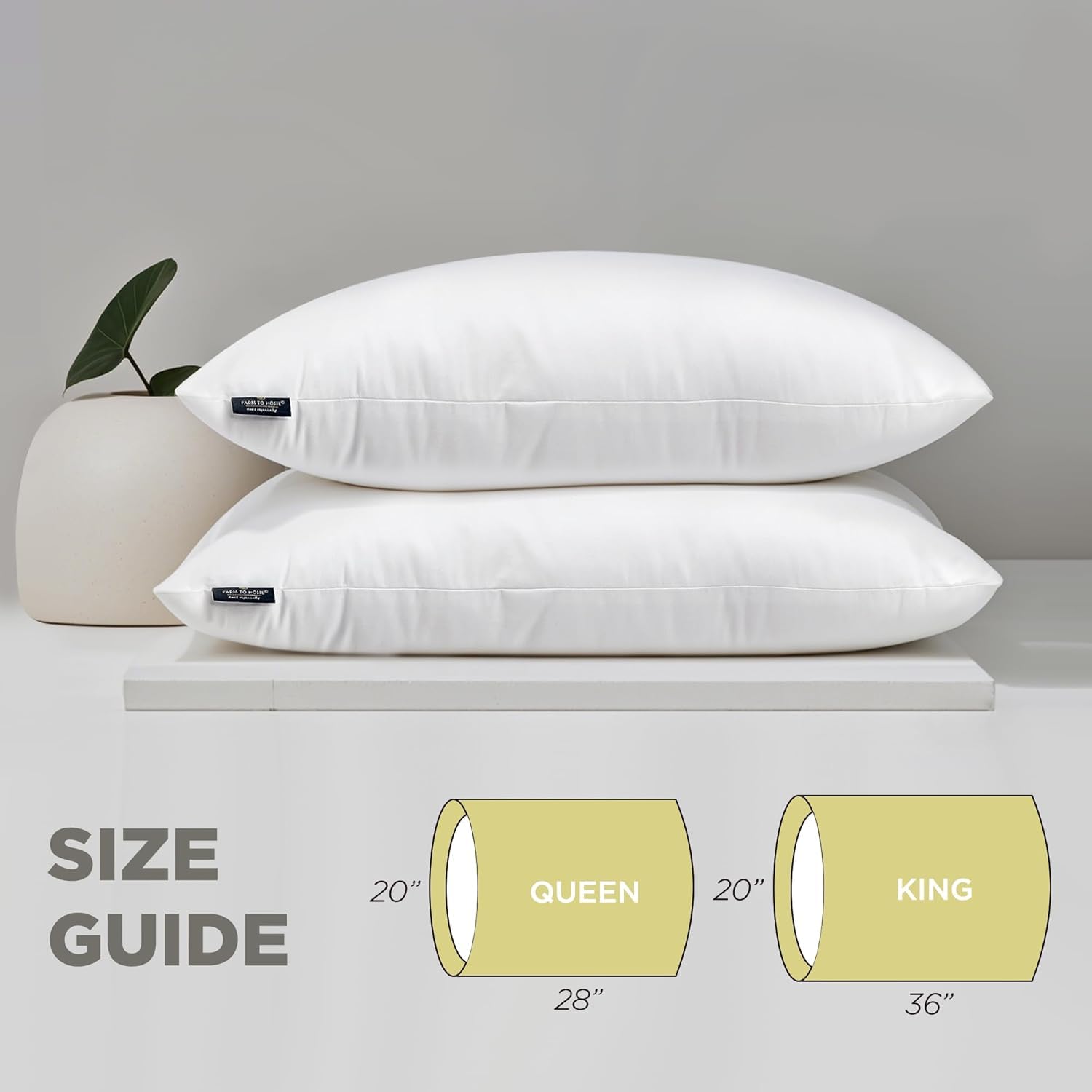 Farm To Home pillow shown for back sleeper comfort and proper alignment.