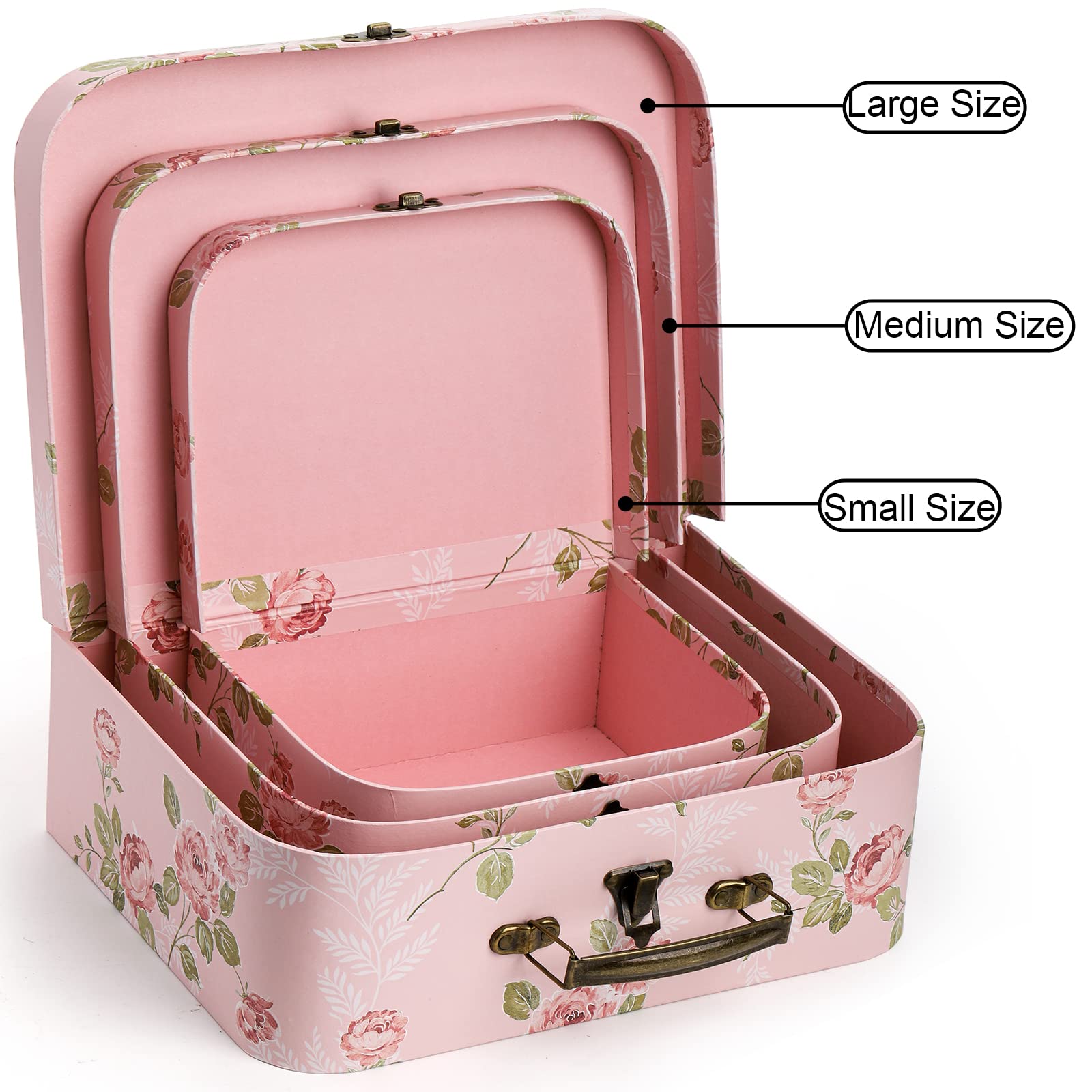 Fasmov pink large suitcase box for toys and travel mementos