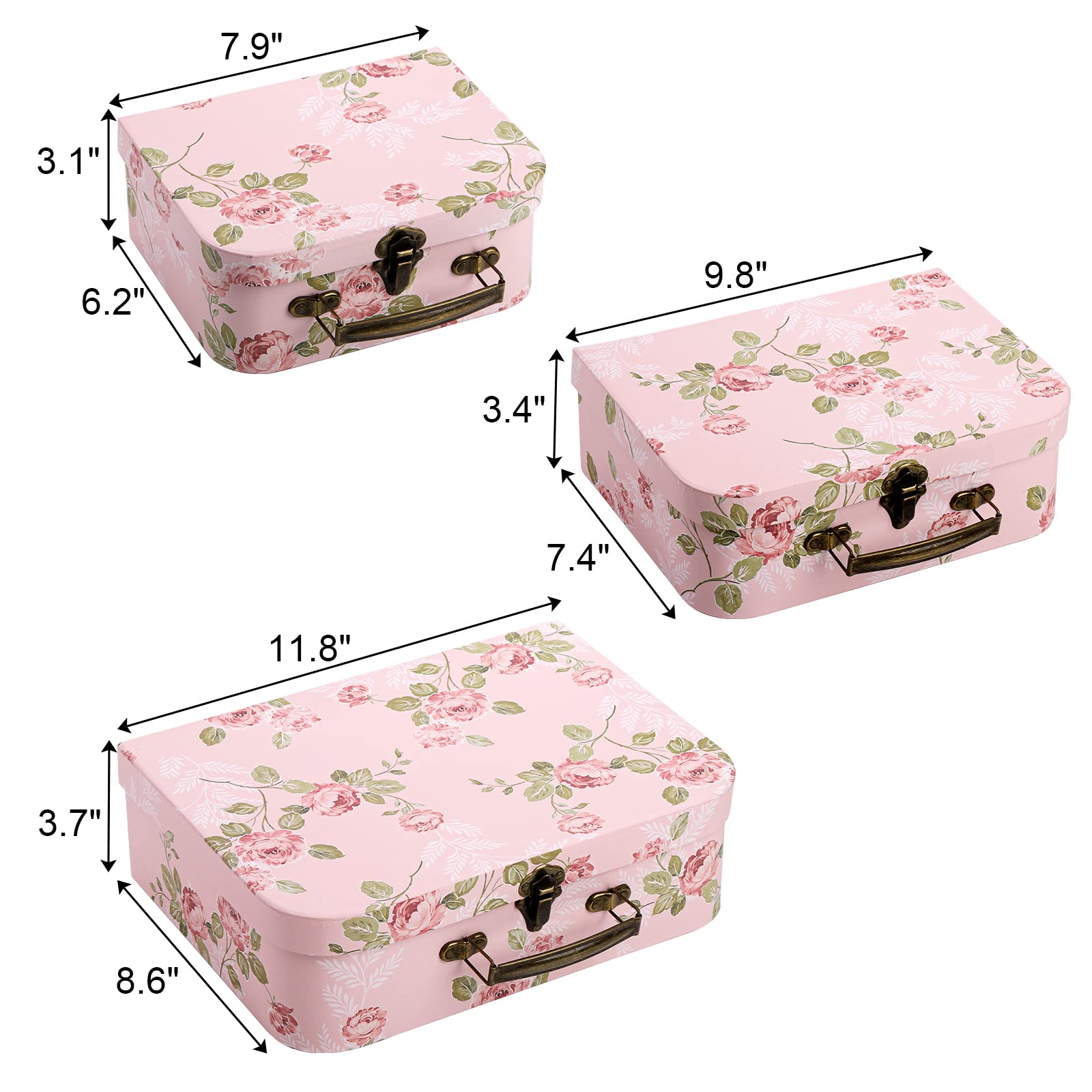 Fasmov pink medium suitcase box ideal for cosmetics and gifts