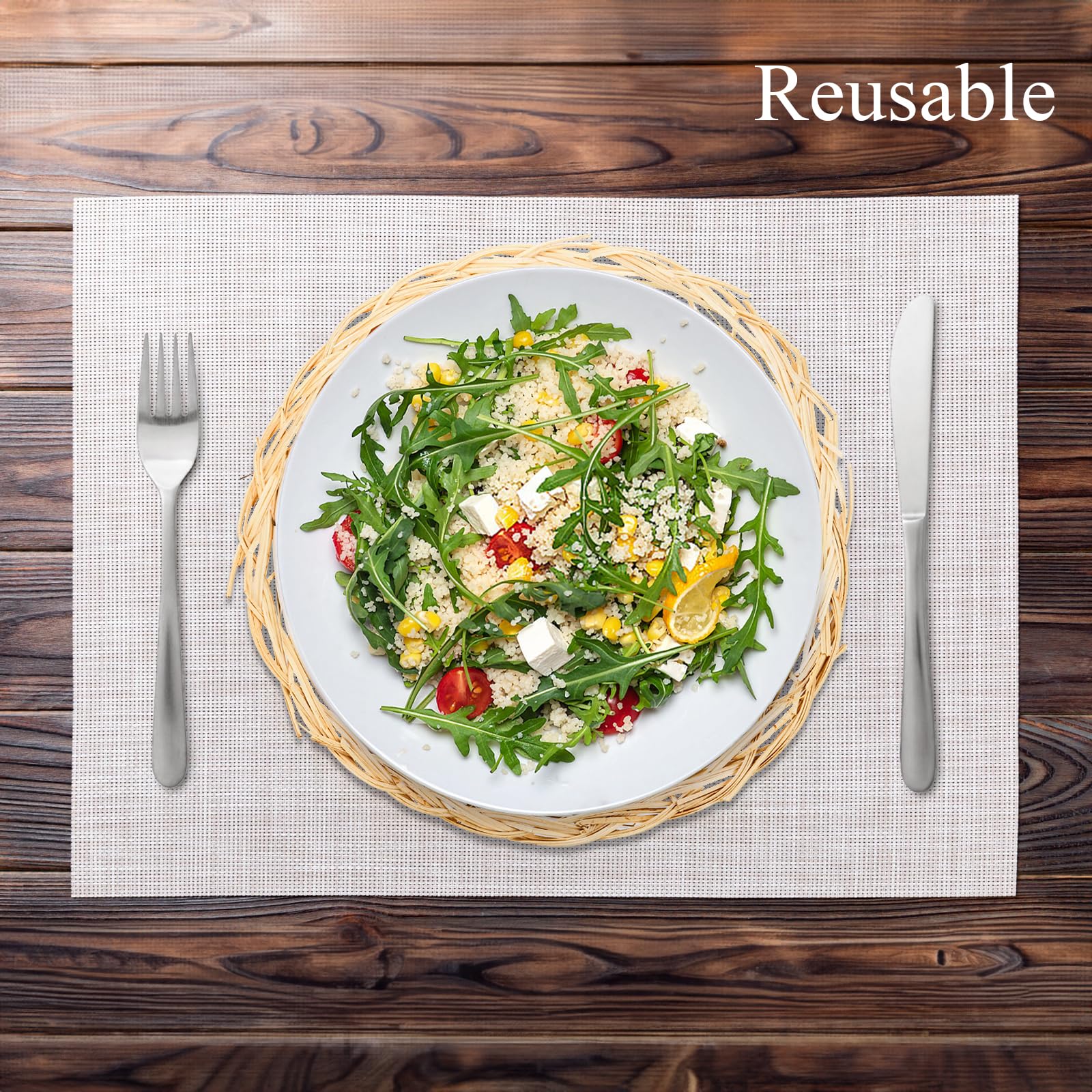 Fasmov durable natural bamboo resists warping and keeps surfaces clean during meals.