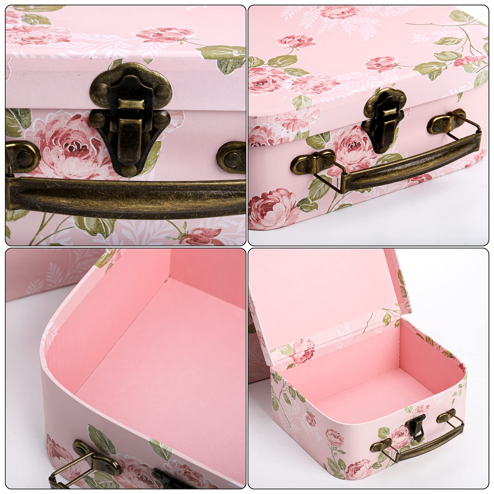 Fasmov retro pattern on pink suitcase box enhances home decor