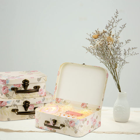 Fasmov suitcase storage stackable display demonstrates space-saving, versatile decor solution.