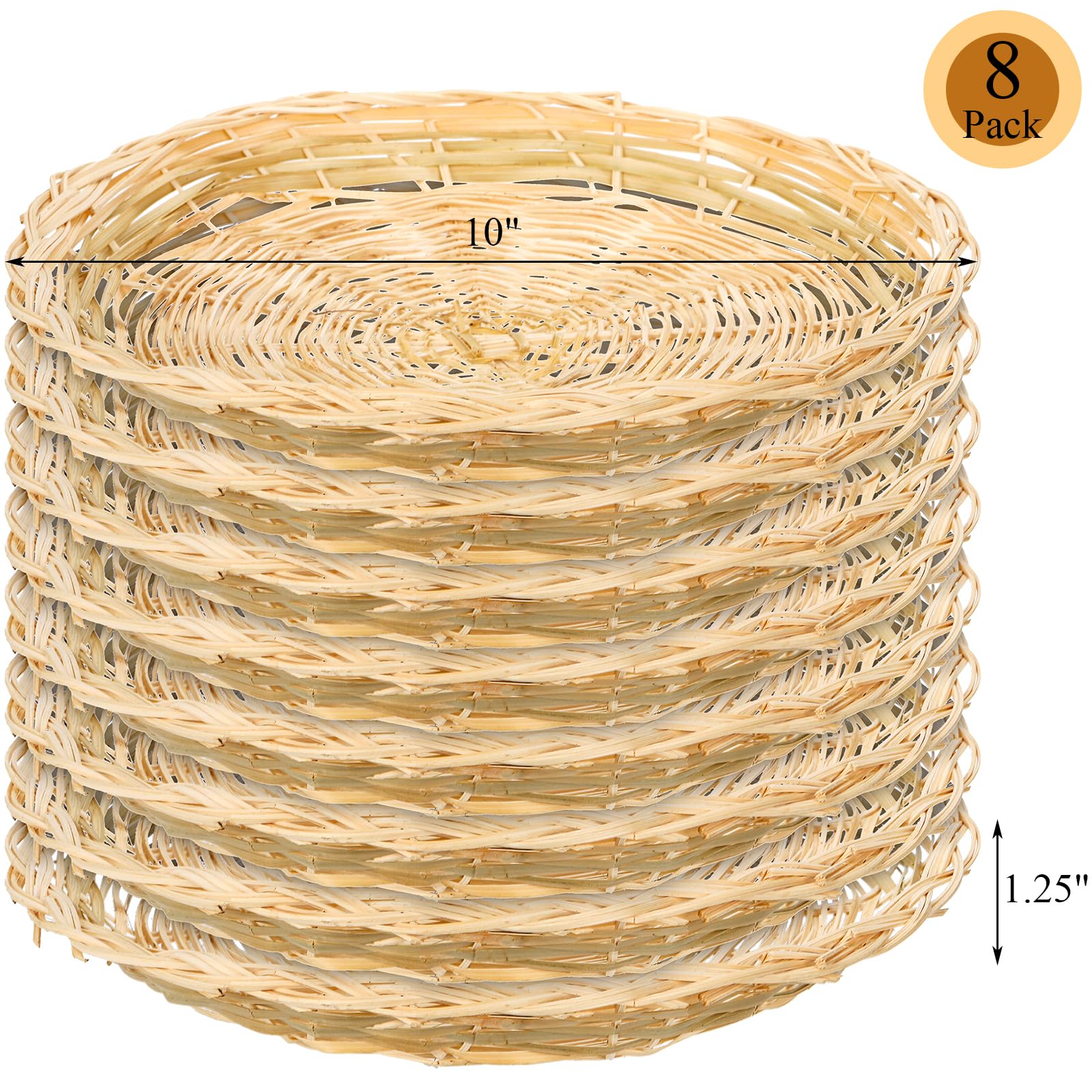 Eight-piece set of 10-inch bamboo holders ideal for party tables by Fasmov.