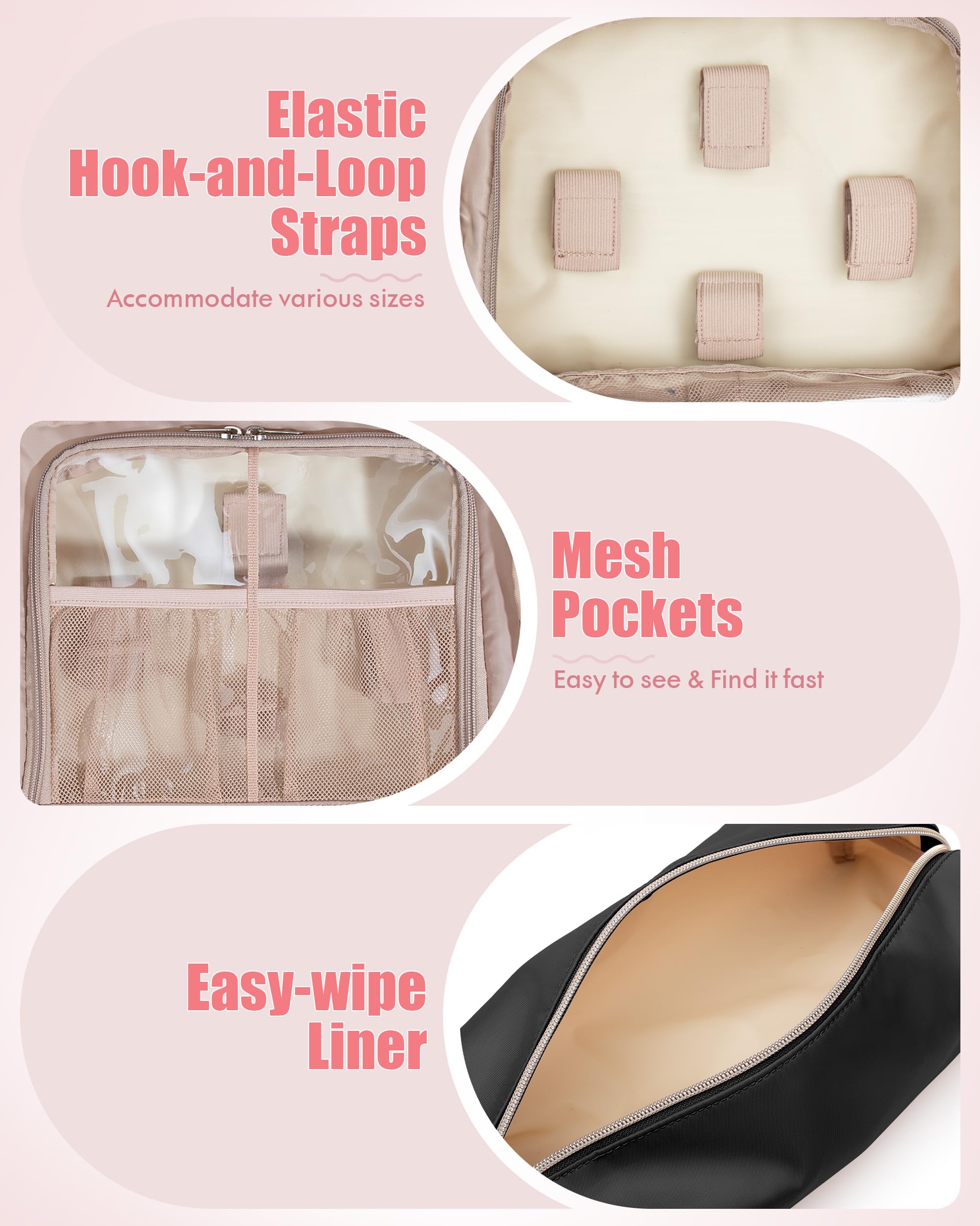 Fasrom detachable inner pouches enable flexible organization for travel.