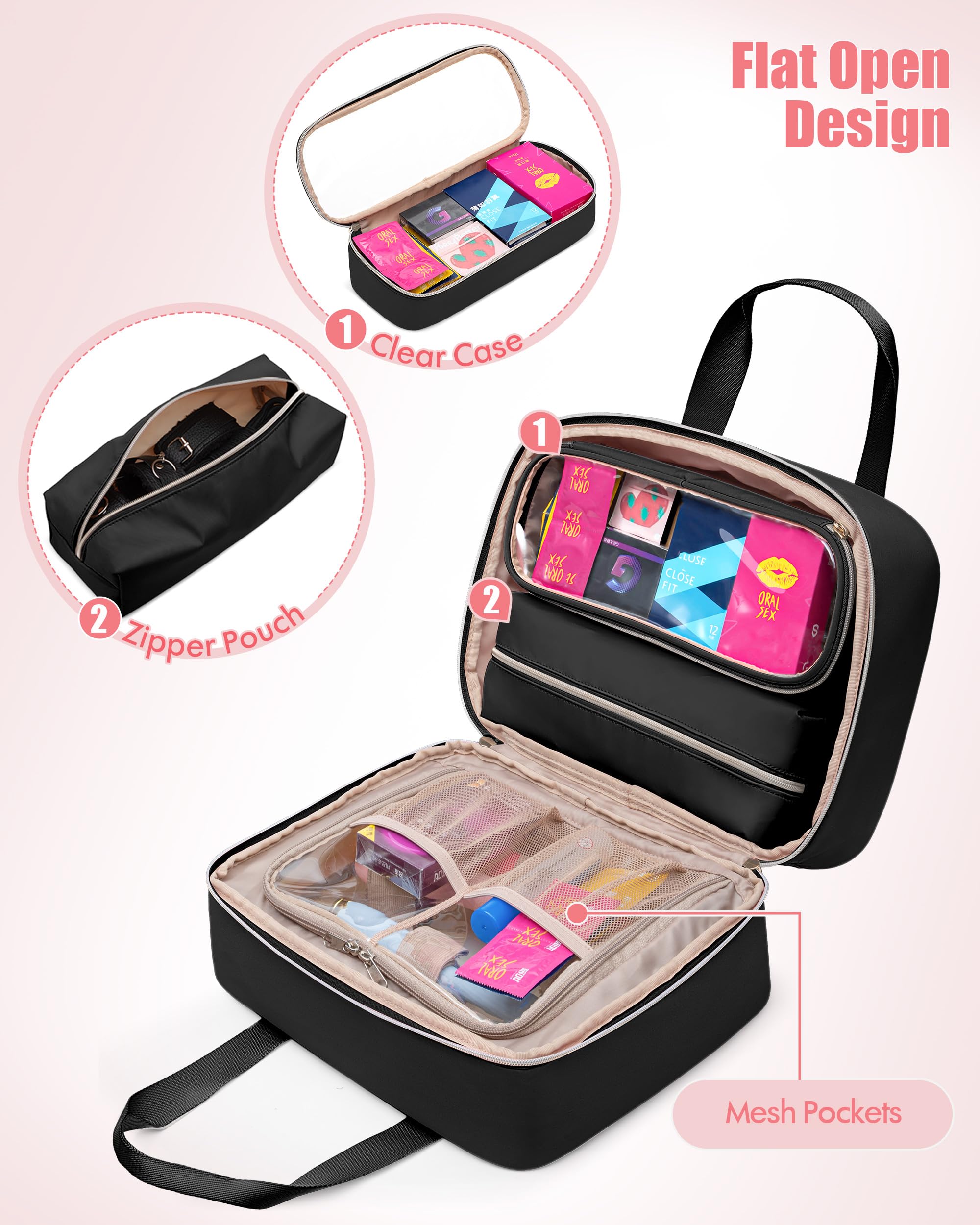 Fasrom private storage bag showing the clear PVC panel for quick content checks.
