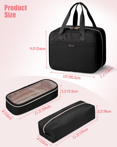 Fasrom sleek black bag blending into bathroom and bedroom storage.