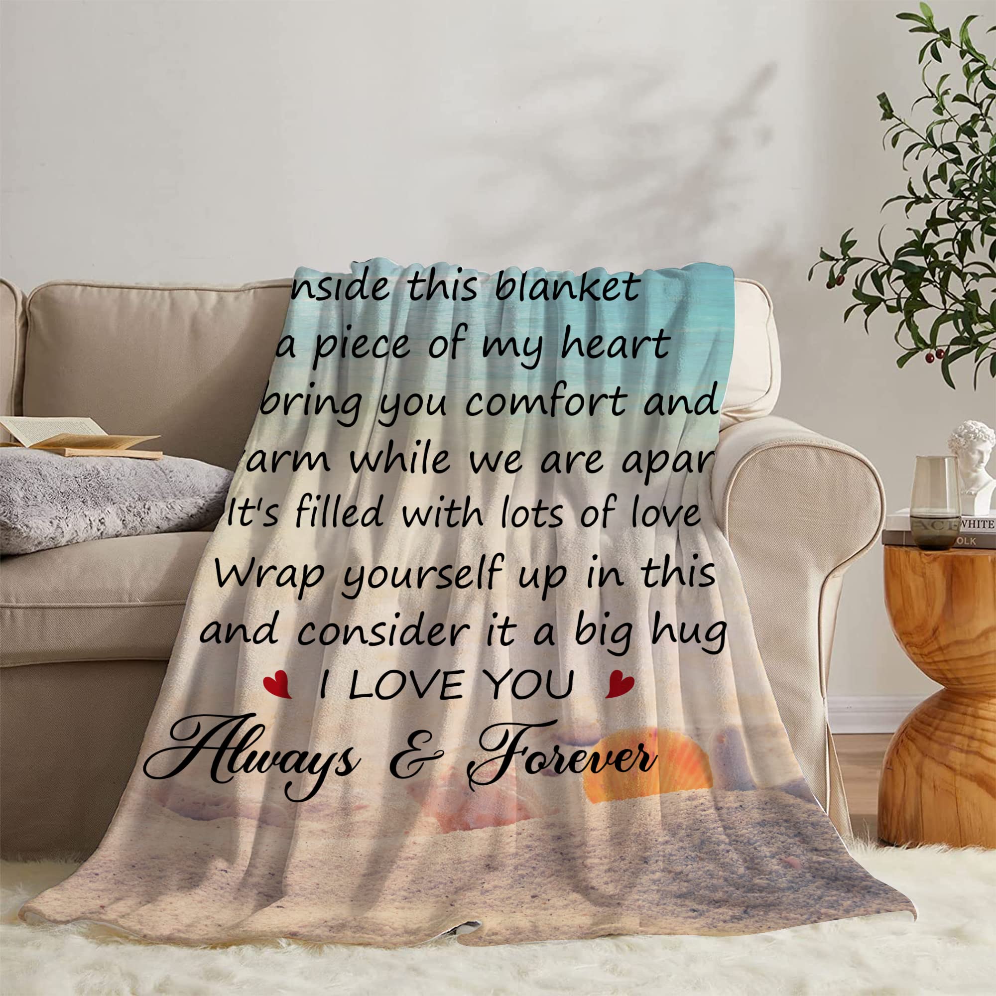 Fastpeace daughter gift blanket close-up with message detail and touch-friendly fabric.