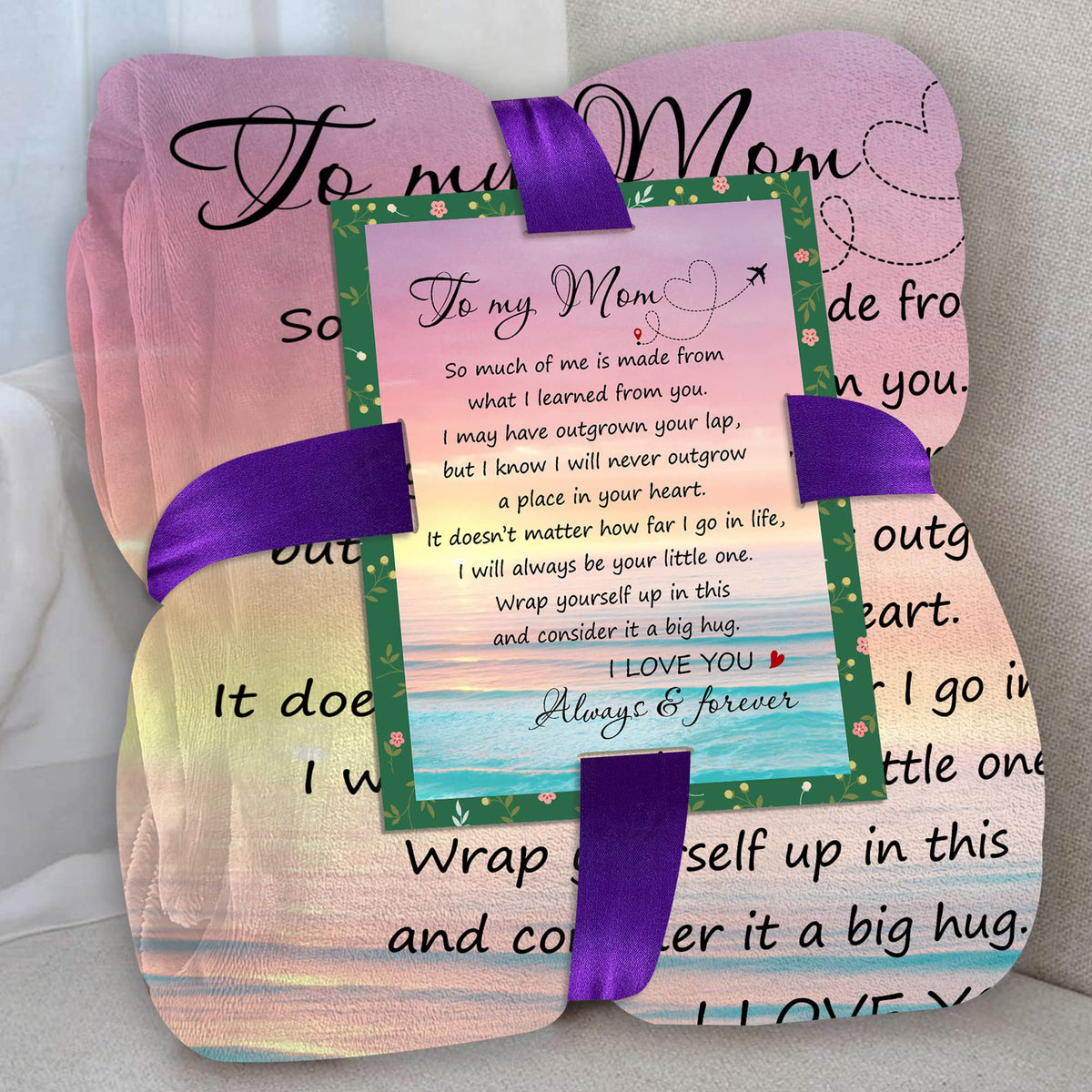 Fastpeace mom blanket gift with loving message for Mother's Day sweetness.