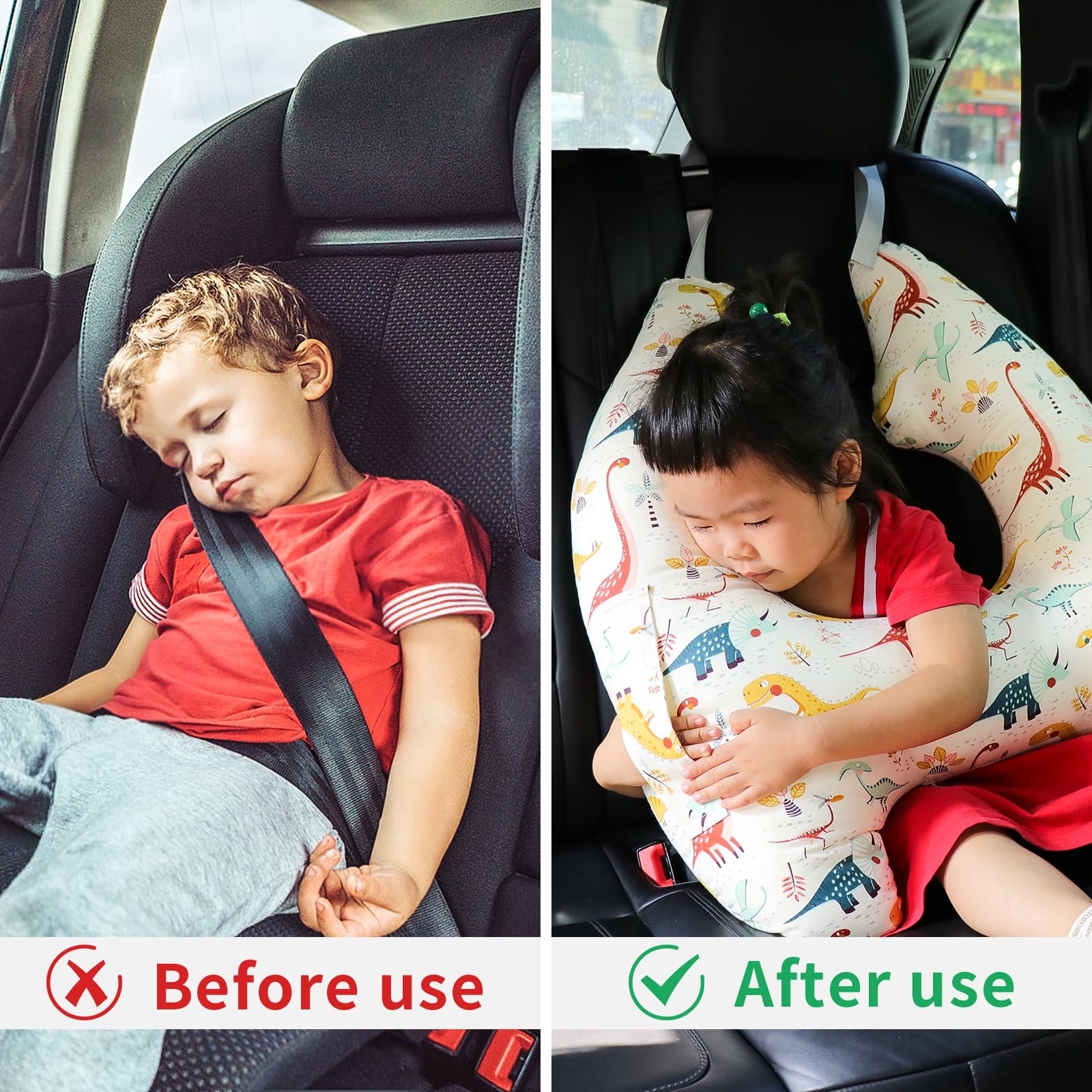 FASTSPOK travel pillow features soft cotton fabric for breathable comfort.
