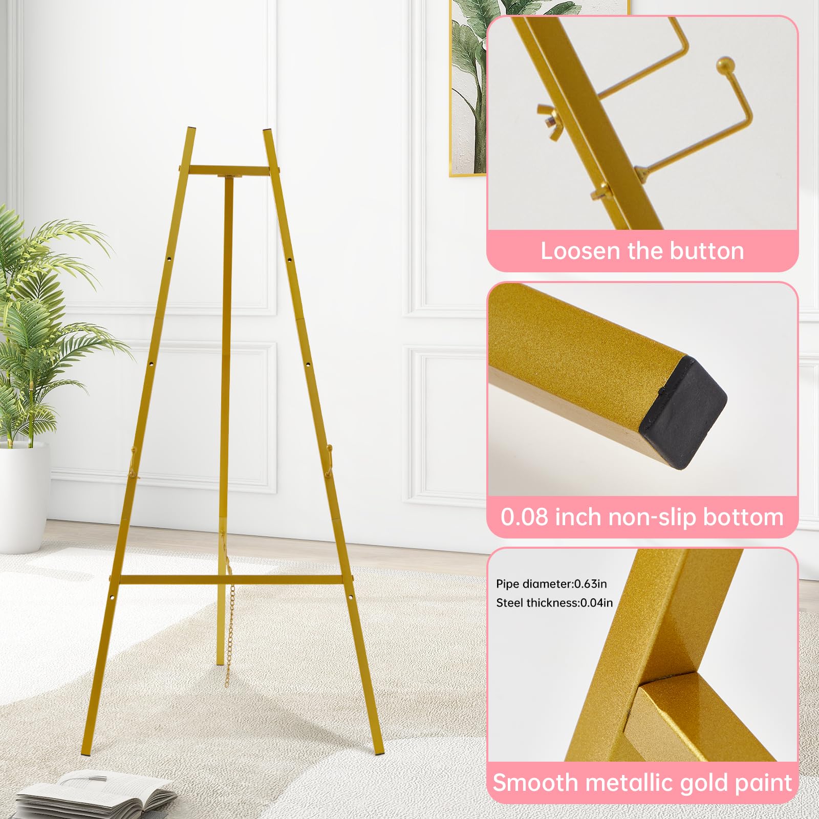 Fatilin gallery art painting easel holds posters and artworks for exhibits.