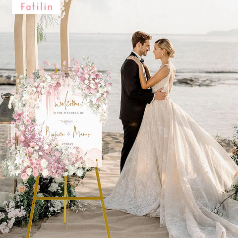 Fatilin heavy-duty easel back support keeps signs steady on uneven floors.