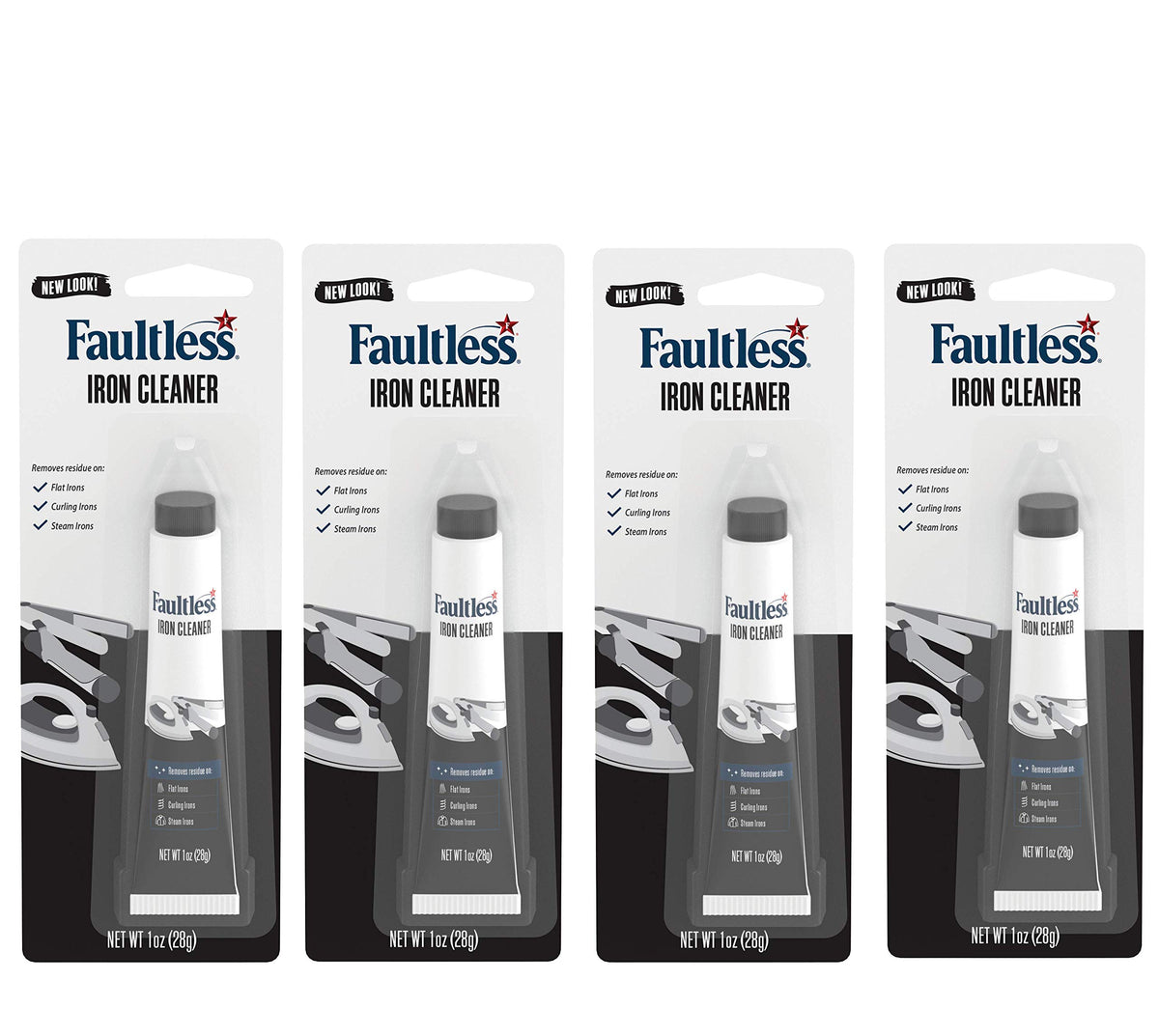 Faultless Hot Iron Cleaner bottle closeup showing quick heat clean action