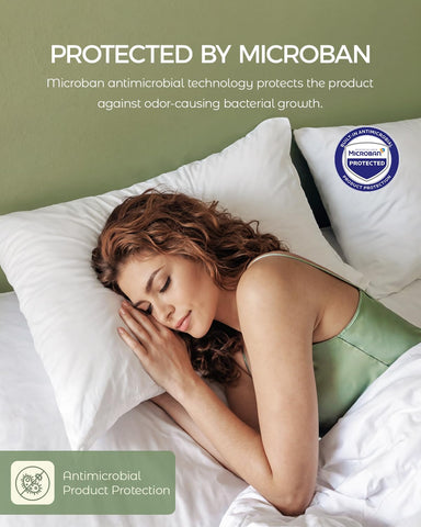 FAUNNA hidden-zipper pillow protector shows fully enclosed design for allergen defense