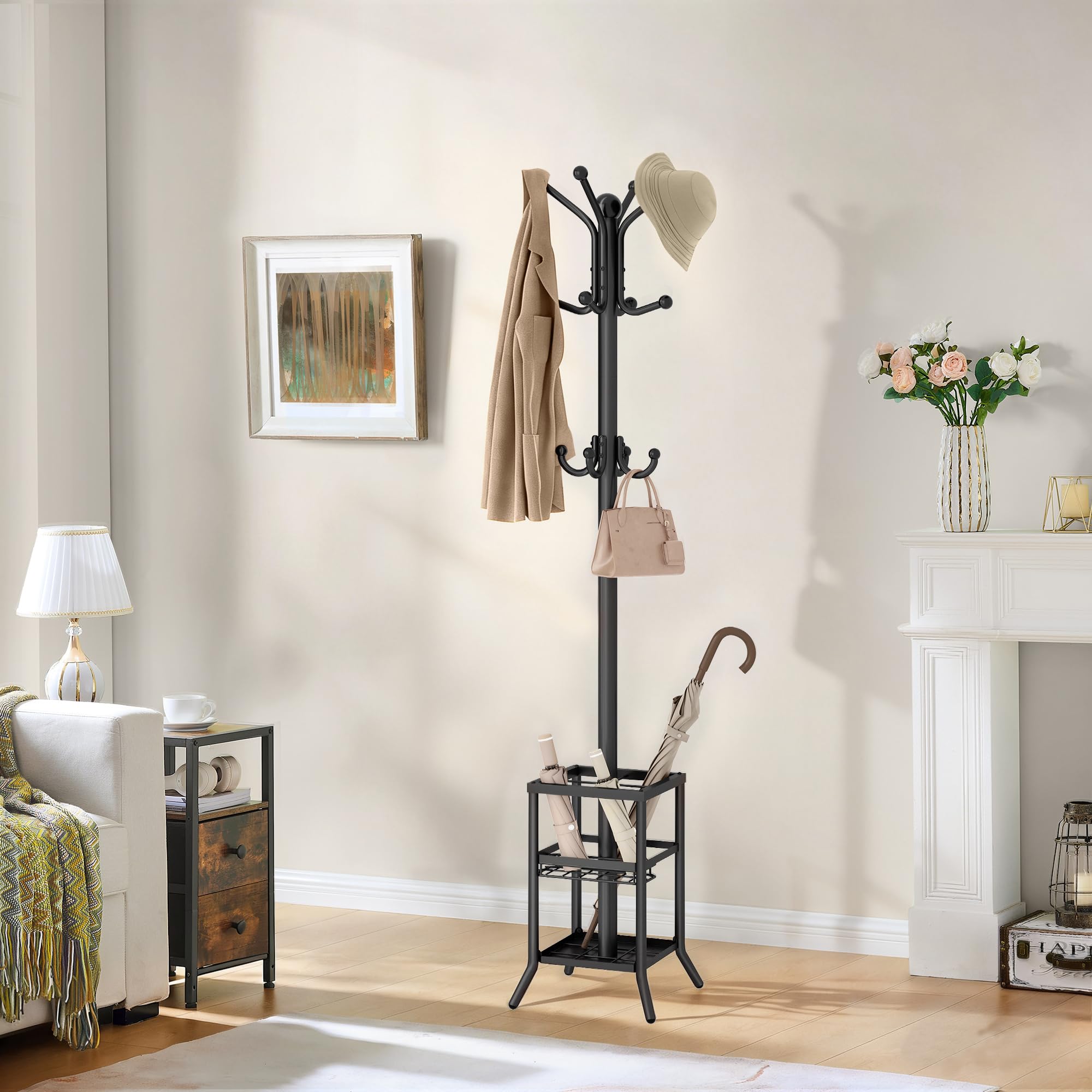 FAVOOSTY lightweight metal design coat rack for easy relocation