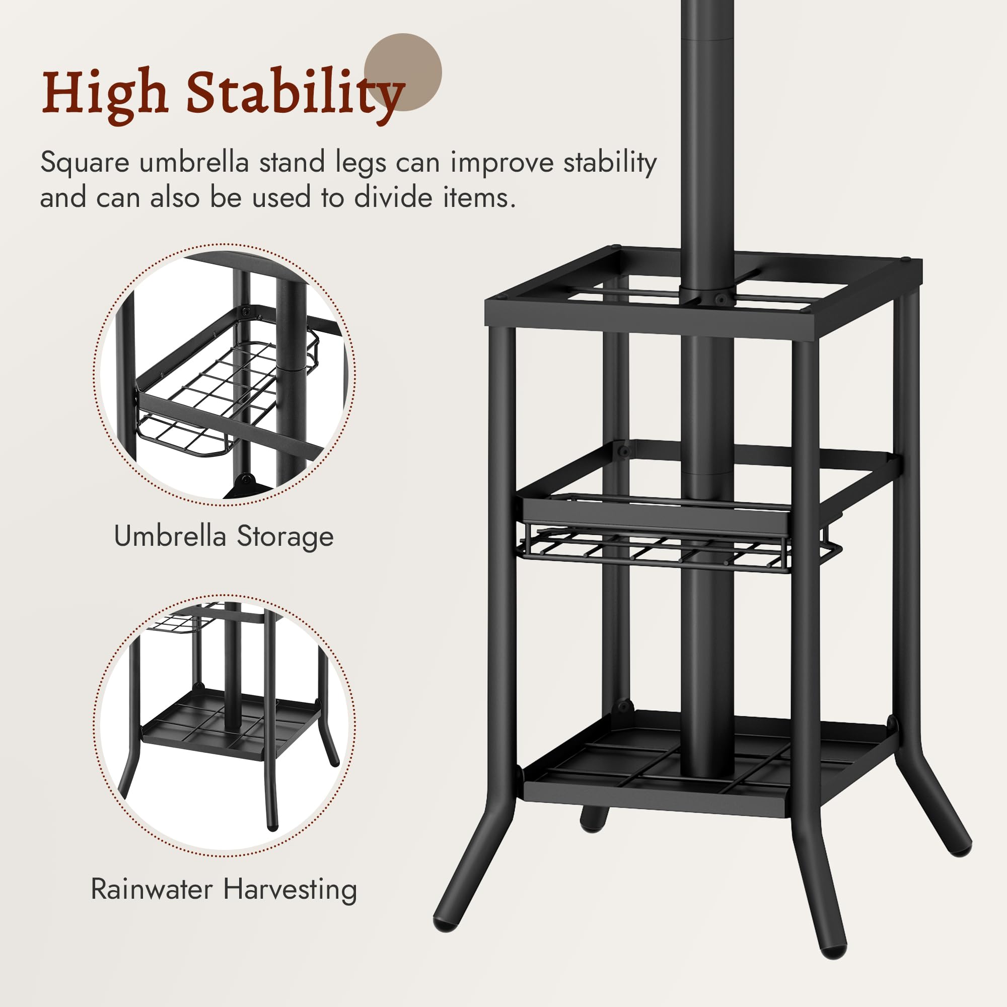 FAVOOSTY metal coat rack with sturdy base for daily use