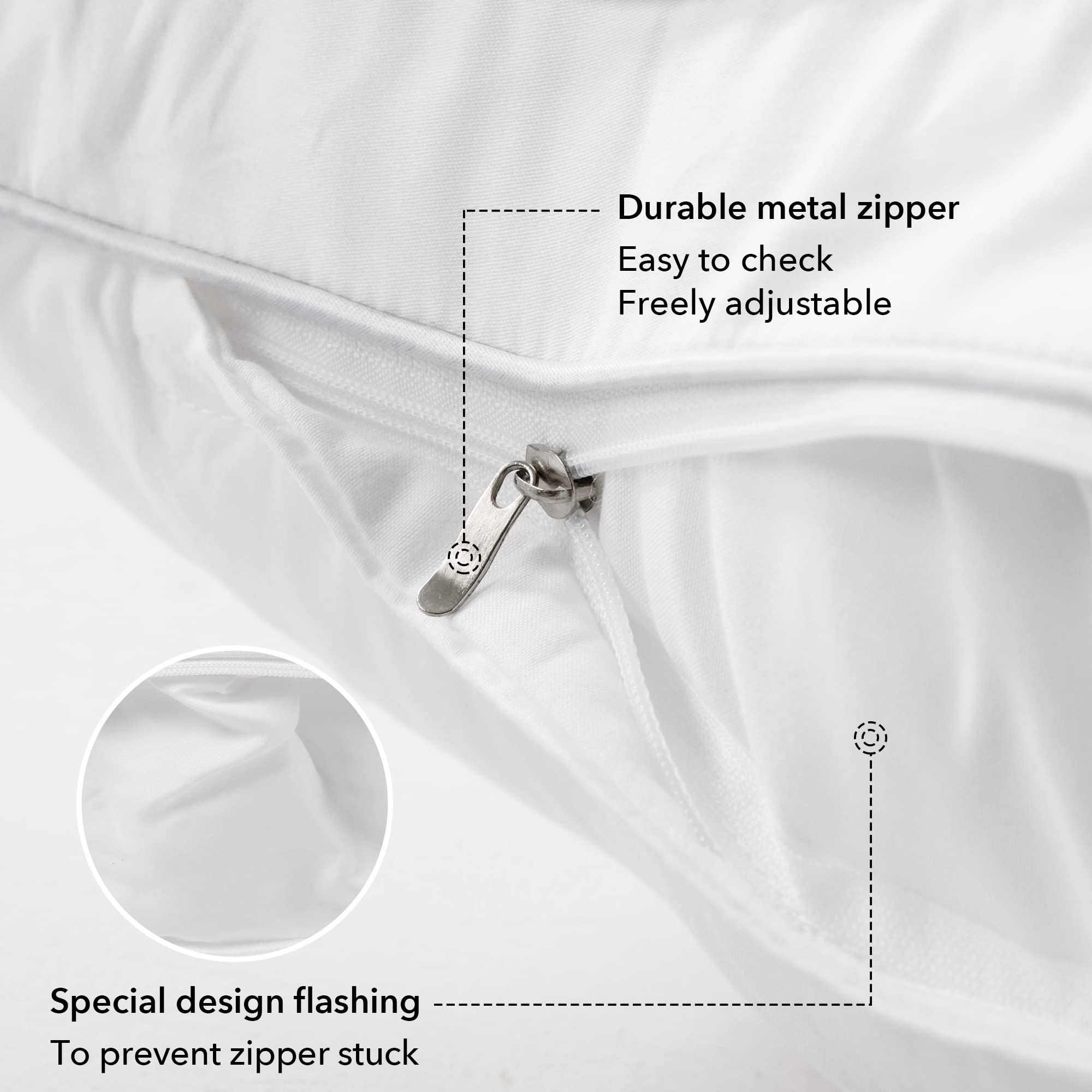 FAVRIQ close-up of the cotton cover showing breathable fabric.