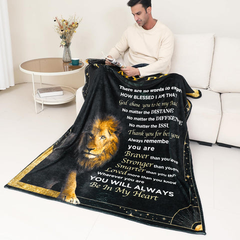 Favwgik dad blanket outdoors at camping, lightweight warmth for cool nights