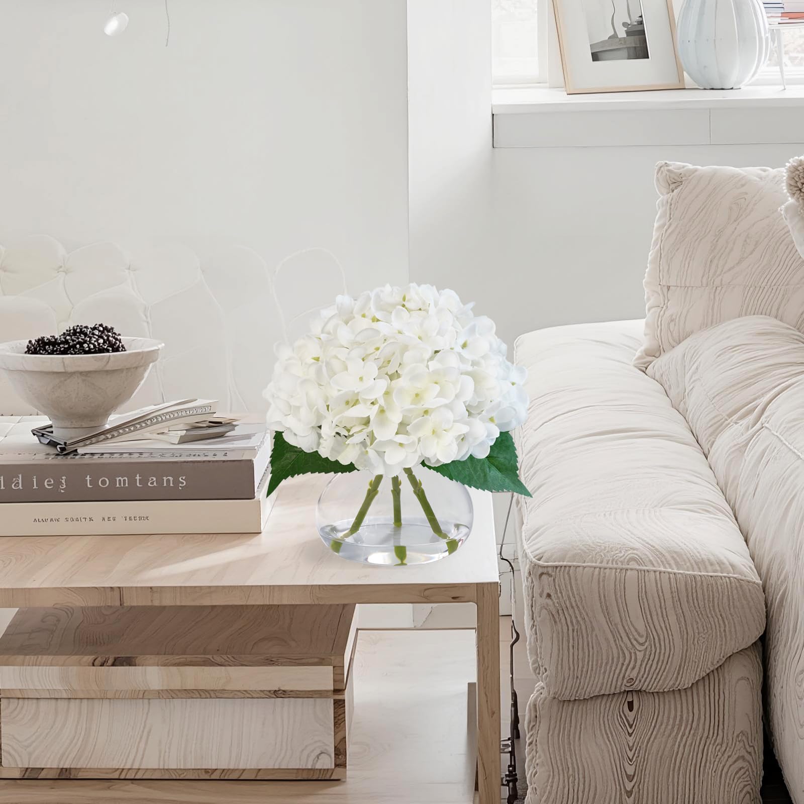 No maintenance required; silk hydrangeas stay pristine year-round.