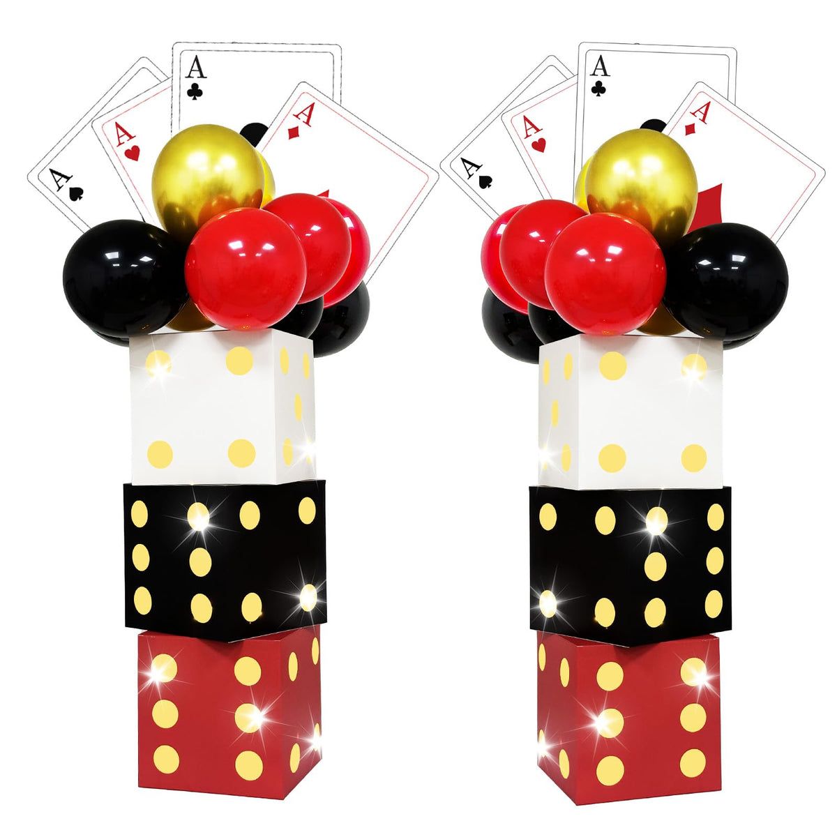 Fayavoo 81 pcs casino dice box with LED glow for a dramatic game night ambiance