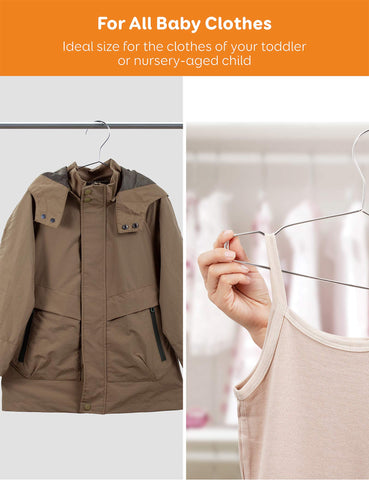Fayleeko baby hangers securely hold dresses and pants without slipping.