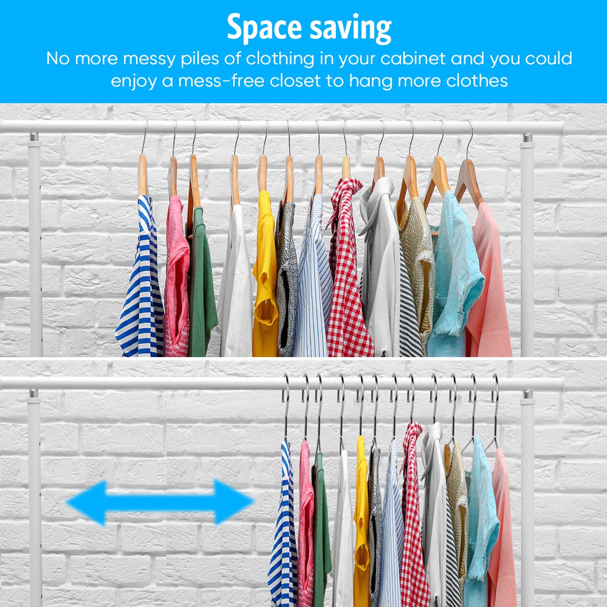 Waterproof metal hangers ideal for bathrooms, laundry rooms, and humid spaces.