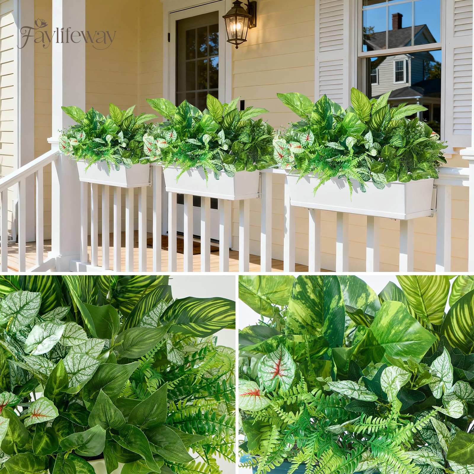 Faylifeway 12 bundles lifelike leaves delivering vibrant outdoor atmosphere
