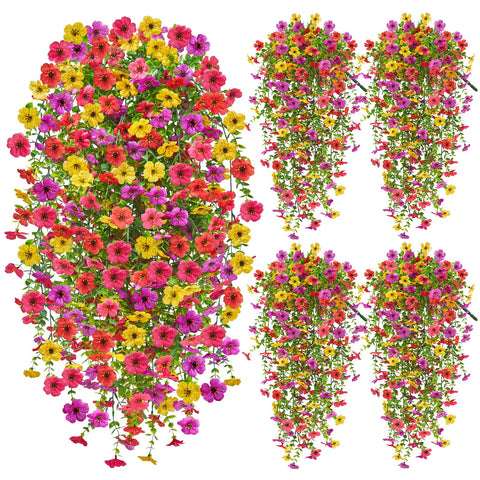 Faylifeway artificial hanging flowers for outdoors provide year-round porch color.