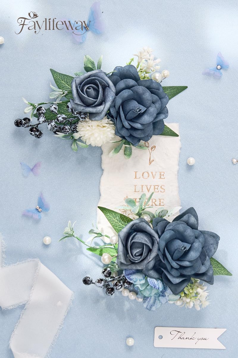 Faylifeway bridesmaid corsage paired with boutonniere for coordinated elegance.