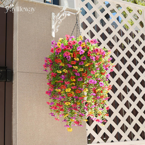 Faylifeway cascading floral design adds fullness to baskets and railings.
