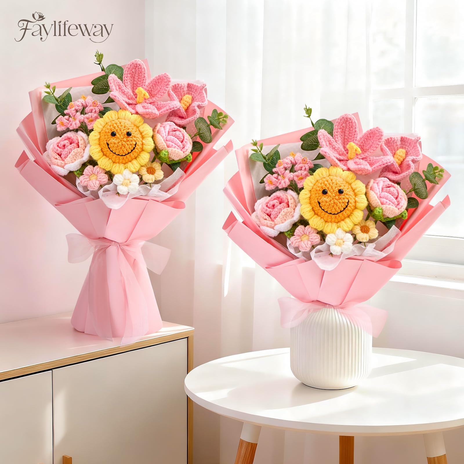 Faylifeway home decor idea with bouquet on a mantel or desk