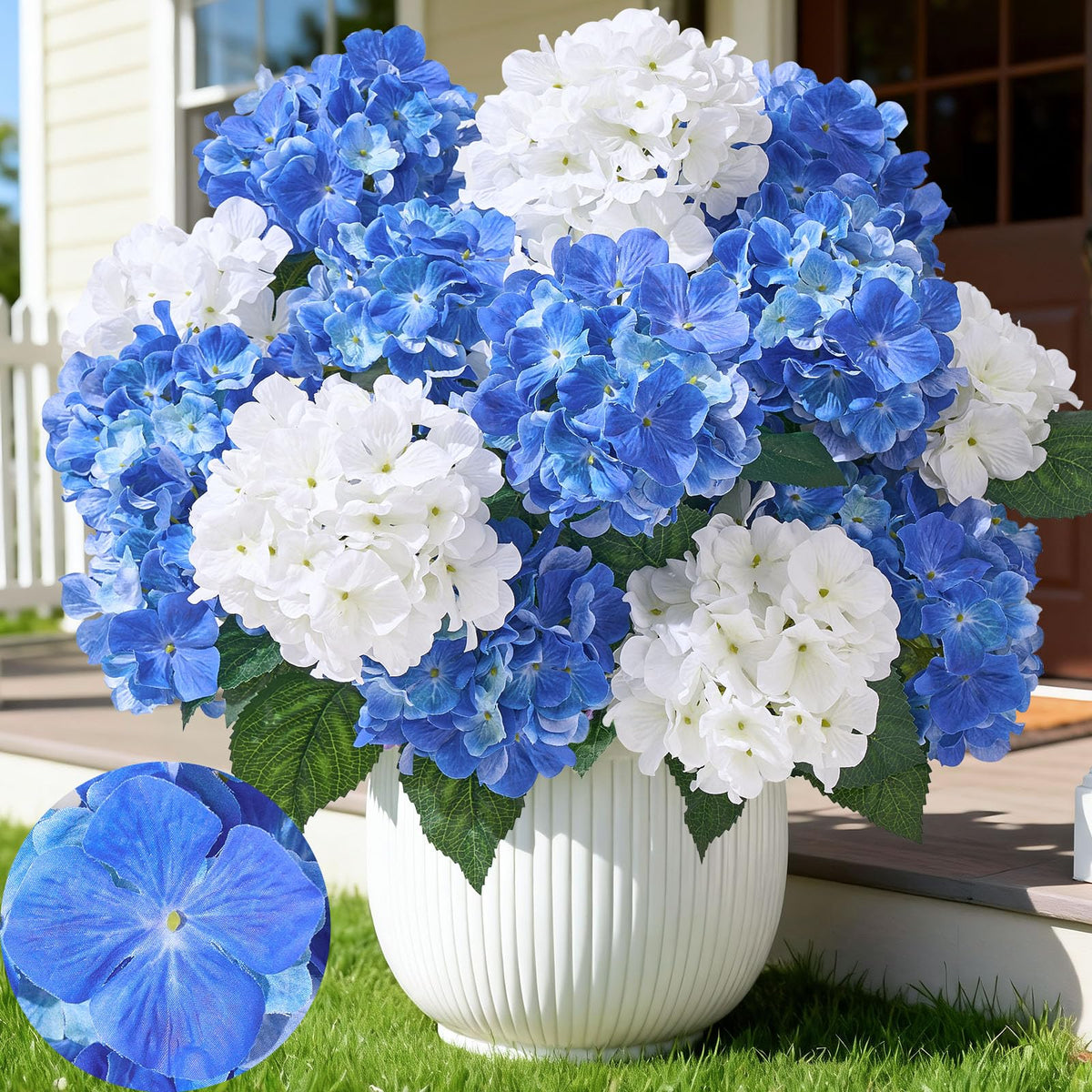 Faylifeway outdoor hydrangea large white blue bloom adds year round curb appeal