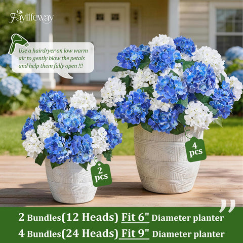 Faylifeway outdoor hydrangea realistic texture blends with real plants