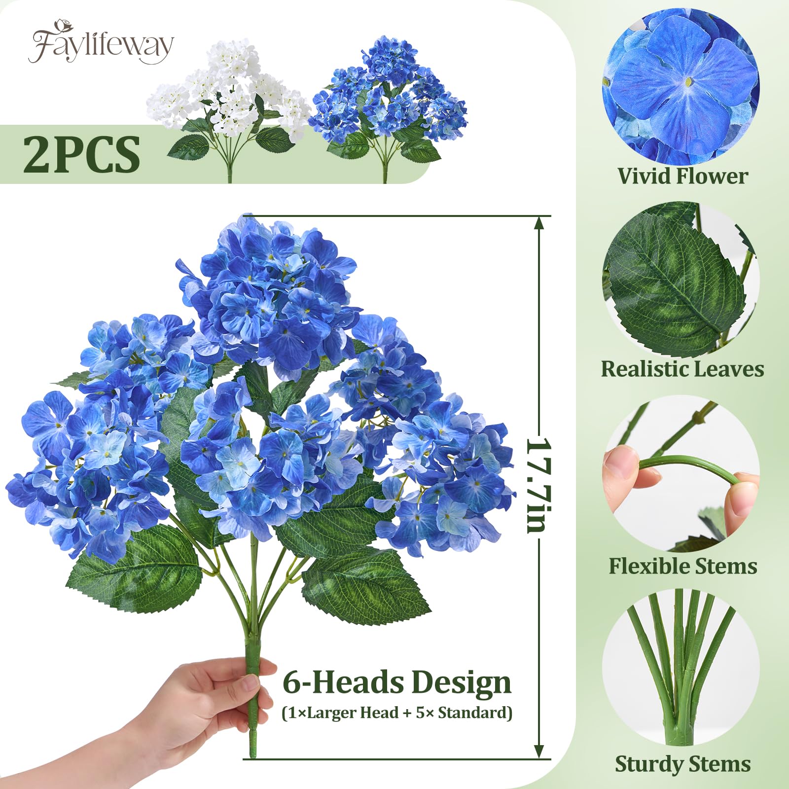 Faylifeway outdoor hydrangea UV resistant fade proof for sunny patios