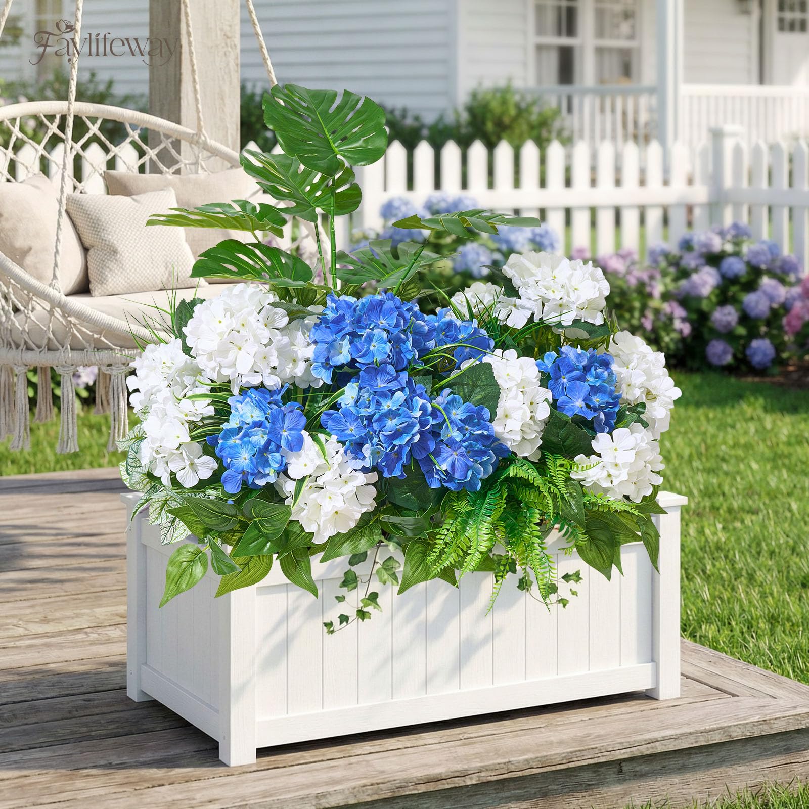 Faylifeway outdoor hydrangea window box suitable for planters and balconies