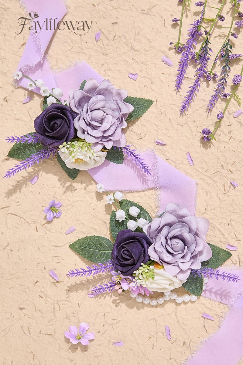 Faylifeway pearl accents and ribbon embellishments on corsage