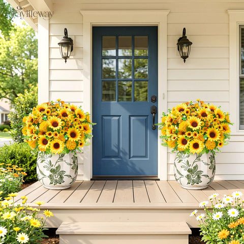 Faylifeway porch display sunflowers outdoors for easy styling