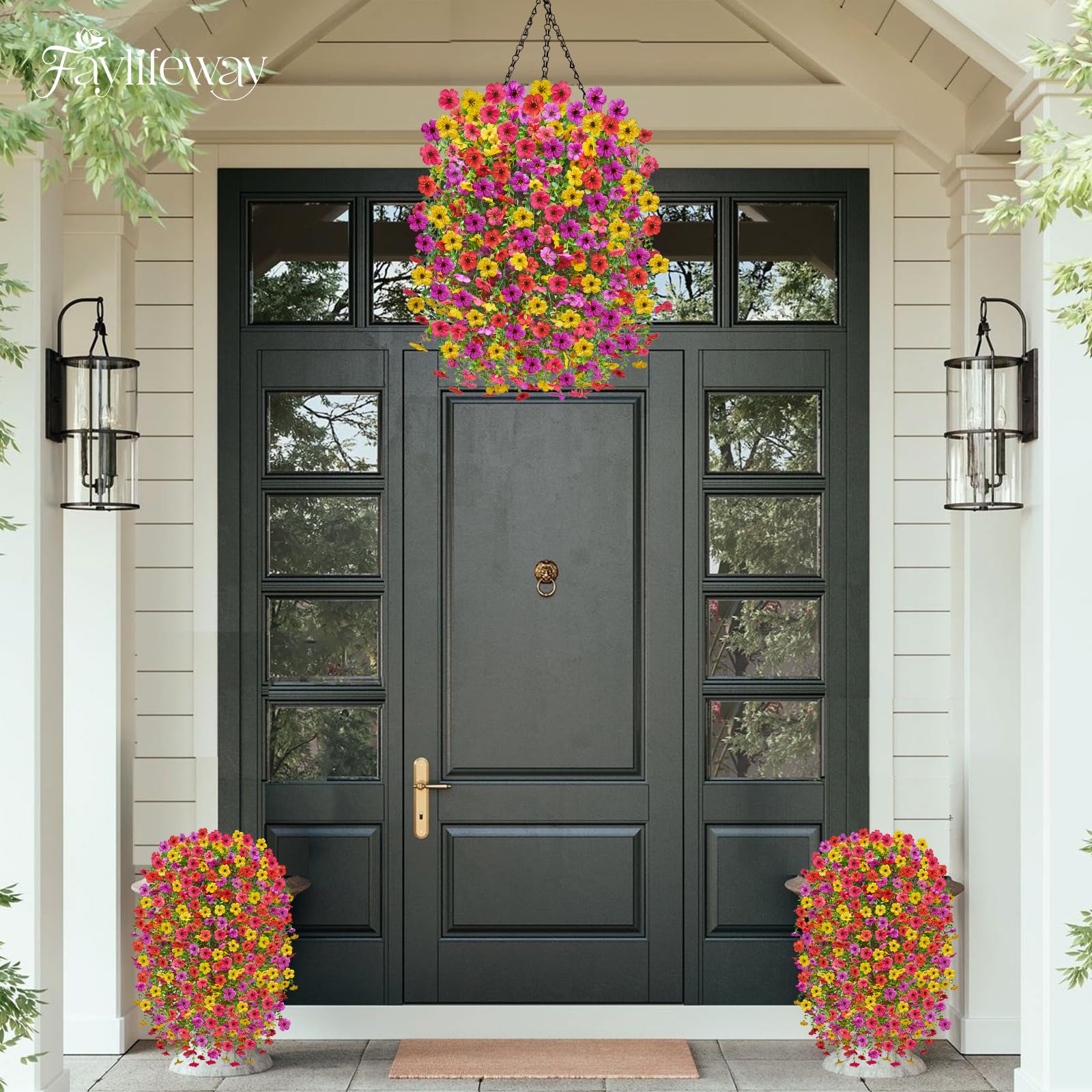 Faylifeway natural lifelike petals and realistic green vines