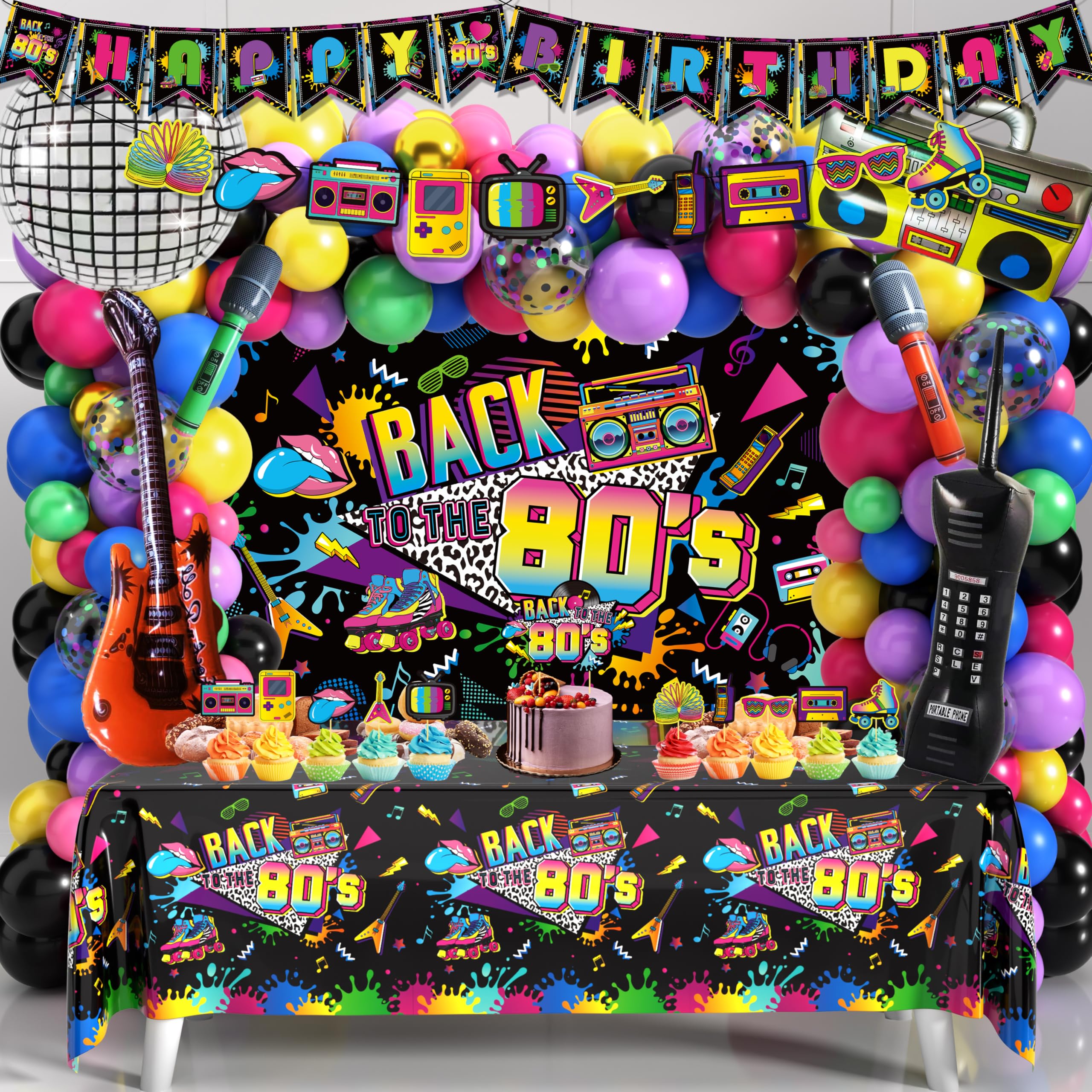Fayoo Back To The 80s backdrop enhances retro party photos.