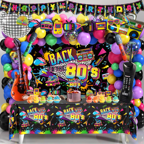 Fayoo Back To The 80s backdrop enhances retro party photos.