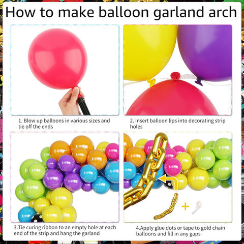 Fayoo golden chain foil balloons add shimmering retro flair.
