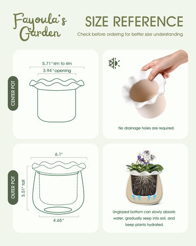 Fayoula self-watering technology prevents overwatering while maintaining balanced moisture