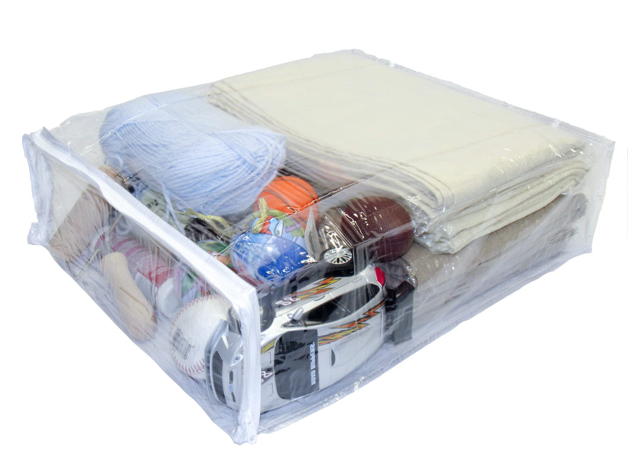 FBA clear vinyl bag for blankets, 15x18x5, keeps items visible and organized.