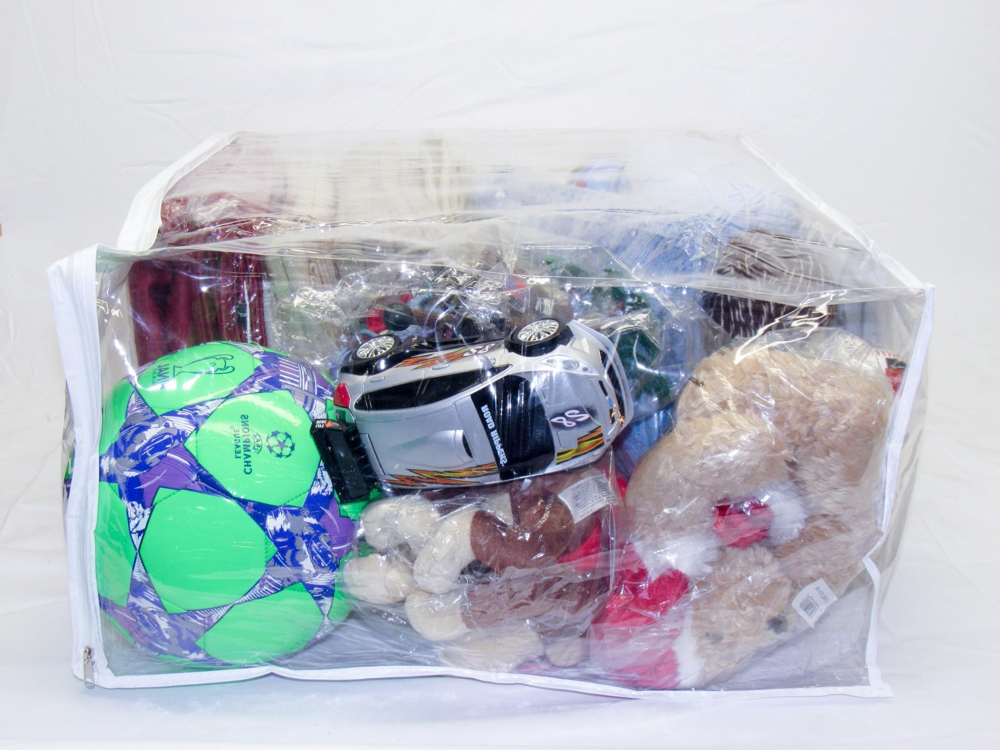 FBA large clear vinyl bag shows contents for easy packing and quick access.