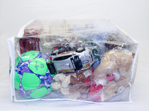 FBA large clear vinyl bag shows contents for easy packing and quick access.