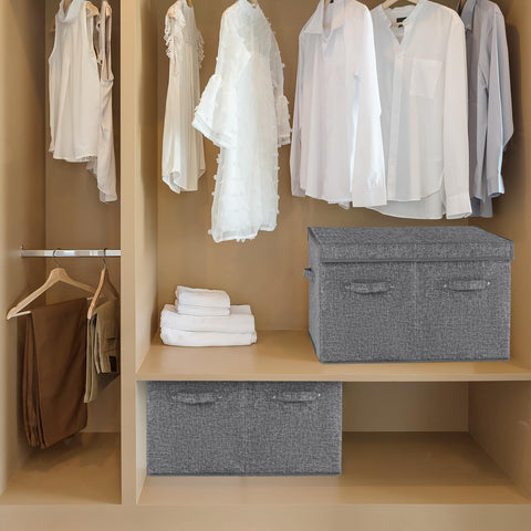 Large shoe storage box with lid protecting footwear from dust