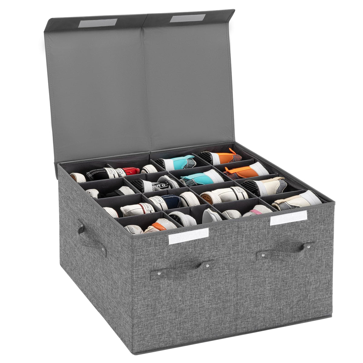 FBBABB shoe organizer in closet showing 16-pair capacity and orderly layout