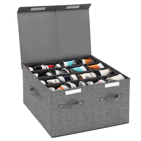 FBBABB shoe organizer in closet showing 16-pair capacity and orderly layout