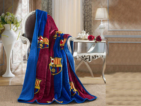 FC Barcelona silk touch sherpa throw 50x60 for cozy warmth and sports-lounge style